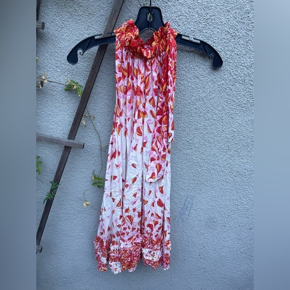 NWT Poupette St Barth Annie Printed Mini Halter Dress in Pink Petale - Picture 6 of 10